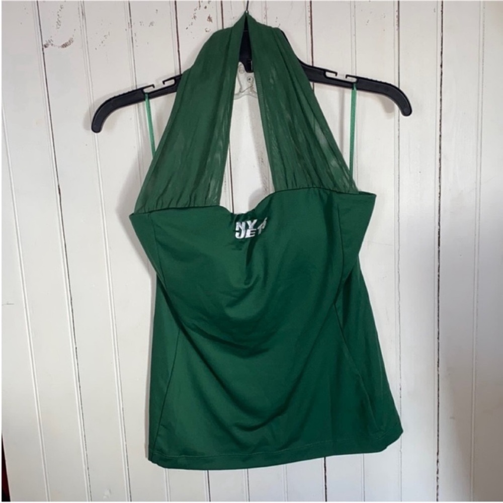 NFL Green Halter Tank Top with Mesh Detail